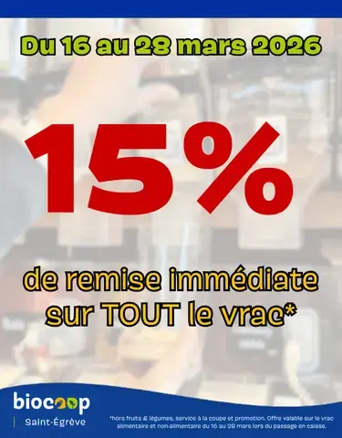 15% sur TOUT le vrac !